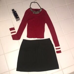 Sexy Christmas red sweater! White stripe sleeves